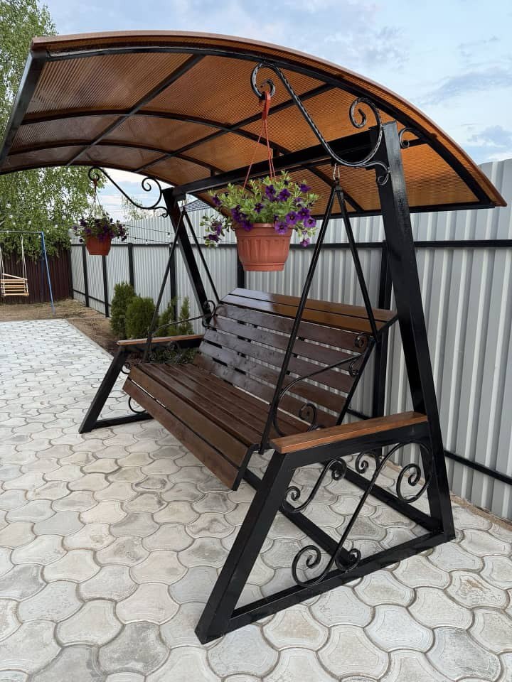 تاب باغ نیلوفری بزرگ نشیمن چوب روس ۲۰ میل و سقف پارچه‌ای ۲ متر