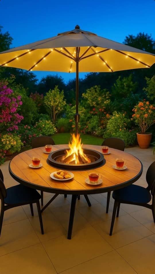 میز آتشدان قطر ۱۲۰ سانتی‌متر گازی و ذغالی با رنگ الکترو استاتیک و کیفیت عالی