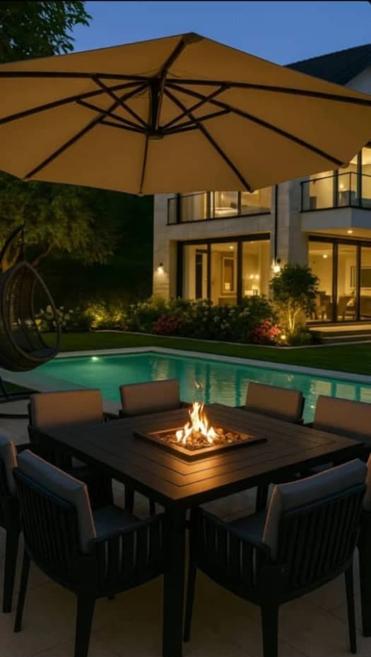 میز آتشدان مربع ذغالی و گازی با رنگ استاتیک و متریال عالی